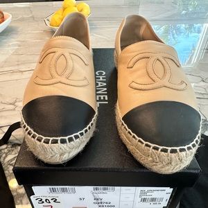 Chanel slip on espadrilles size 37